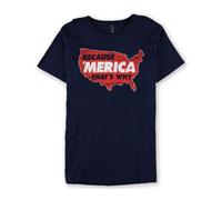 Fifth Sun Uomo Perché' Merica Grafico T-Shirt, Blu, M