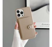FIFTHAVE Custodia per iPhone 17 Pro con porta tessere, ultra sottile in pelle PU, per iPhone 17 Pro, a portafoglio, con scomparto per carte di credito, resistente agli urti, robusta, colore kaki