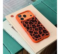 FIFTHAVE Leopard per iPhone 14, custodia in silicone per iPhone 14 Plus, motivo leopardato, in morbido TPU, antigraffio, antiscivolo, ultra sottile, flessibile, resistente agli urti, arancione