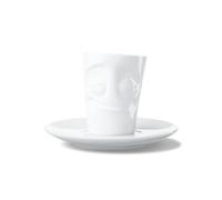Fifty Eight T02.12.01 - Tazza da caffè e piattino, in porcellana dura, colore: Bianco