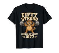 Fifty Strong Chunky But Mighty 1977 - Divertente Cane per Sollevamento Pesi Maglietta con Stampa Grafica Economica