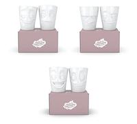 FIFTYEIGHT, 6 bicchieri senza manico, in porcellana, 6 motivi diversi, colore: bianco