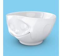 Fiftyeight latte caffè tazza ciotole cereali ciotole parlante tazze 500 ml | Grin end faccina imbronciata bacio felice innamorata | Bianco rosso verde blu | In varianti diverse + regalo gratuito | Festa della mamma Pasqua compleanno Natale, Porcellana, T010401 weiß (glücklich), 500 ml