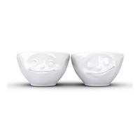 FIFTYEIGHT PRODUCTS Set di tazze/piccole ciotole n. 2 "Dreamt & Glücklich (porcellana, 100 ml, bianco, made in Germany)