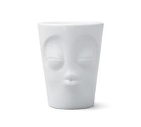 FIFTYEIGHT PRODUCTS Tazza con manico "Kissend" (porcellana, 350 ml, bianco, Made in Germany)