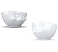Fiftyeight - Set di 2 ciotole GRINSEND & Deliziose, colore: Bianco