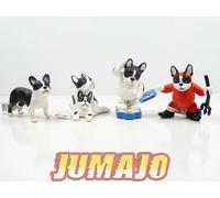 FIG8 lot 4 figurines PVC BULLYLAND : Bouledogue français diable pesée avec bébé