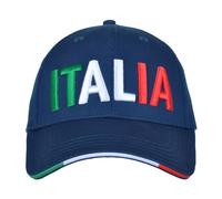 FIGC Cappello Baseball Azzurro con Ricamo Tricolore 100% CO Italia