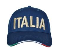 FIGC Cappello Baseball Navy con Ricamo Oro 100% CO Italia