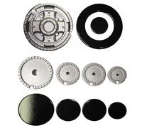 FIGEVIDA Kit 4 bruciatori spartifiamma 1 grande 2 medi 1 piccolo + Tripla corona + piattelli per piano cottura K44BLT adatto per Electrolux