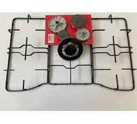 FIGEVIDA SET completo 3 griglie smaltate nere 5 bruciatori in alluminio e piattelli in ghisa neri lucidi KIT P1560 /C COMPATIBILE PER FRANKE