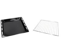 FIGEVIDA Vassoio Forno Leccarda Smaltata 37x44,5x3 cm Compatibile per CANDY 42807319 (1 TEGLIA + 1 GRIGLIA)