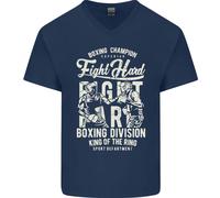 Fight Hard Boxing Boxer MMA Maglietta In Cotone A V Per Uomo