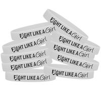 Fight like a Girl silicone Wristband 10-pack multiple color Choices, White