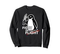 Fight or Flight - Simpatico pinguino con coltello e scritta divertente Felpa