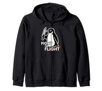 Fight or Flight - Simpatico pinguino con coltello e scritta divertente Felpa con Cappuccio