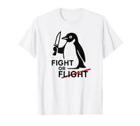 Fight or Flight - Simpatico pinguino con coltello e scritta divertente Maglietta