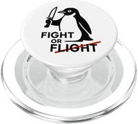 Fight or Flight - Simpatico pinguino con coltello e scritta divertente PopSockets PopGrip per MagSafe