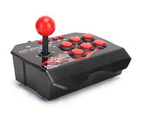 Fight Stick Arcade Cablato con Joystick in Metallo e 6 Pulsanti di Controllo, Guscio Robusto, Facile da Usare - Classico Coloree Rosso per PS3 / Switch/PC