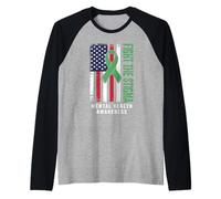 Fight The Stigma Mental Health Awareness Nastro Bandiera Maglia con Maniche Raglan