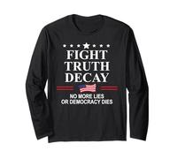 Fight Truth Decay Protest Flag Defend Democracy Project 2026 Maglia a Manica