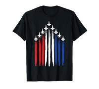 Fighter Jet Airplane American Flag Fighter Jets 4 luglio Maglietta