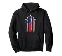 Fighter Jets 4 luglio Bandiera Americana USA Felpa con Cappuccio