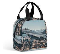 Fighter Jets Fly over Cities Borsa per il pranzo per donne e uomini, borsa termica portatile per il pranzo, con manico, a prova di perdite, riutilizzabile, per lavoro, picnic, viaggi