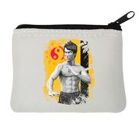 Fighting Man - Portamonete in neoprene, 10 x 11 cm, colore: Bianco