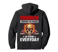 Fighting The Forces Trucker Apparel - Skull Trucker (sul Retro) Felpa con Cappuccio