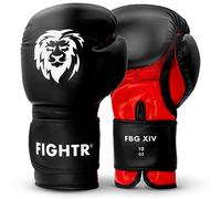 FIGHTR® Premium Guantoni da Boxe - Ideali stabilità e Forza d'urto | Guanti da Punching per Boxe, MMA, Muay Thai, Kick Boxing e Sport da Combattimento | con Borsa (Nero/Rosso, 12 oz)