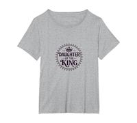 Figlia del re: Regal Crown per, cristiani Maglietta, Donna Plus-Size, Grigio Melange, 1X