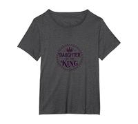 Figlia del re: Regal Crown per, cristiani Maglietta, Donna Plus-Size, Grigio Scuro, 1X
