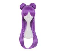 Figlia del Vuoto K/DA Kaisa Parrucca lunga treccia viola con ciambella Cosplay Costume KDA Parrucche sintetiche termoresistenti per capelli WIG-706A