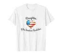 Figlia della rivoluzione americana DAR History USA Cuore b Maglietta