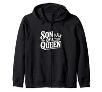 Figlio di Una Regina Figlio Orgoglioso di Una Donna Forte Idea Felpa con Cappuccio