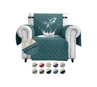 FIGOOO Copridivano Impermeabile 1 Posto Addensare Copridivano Trapuntato con Tasche Laterali Antimacchia Antigraffio Cani Gatti Moderno Salvadivano,Verde