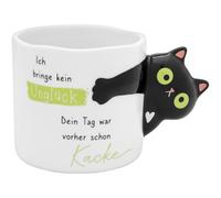 Figürliche Tasse Katze "Ich bringe kein Unglück..."