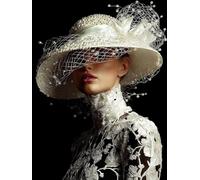 Figura 5D Diamond Painting Kit Donna Diamond Painting Adulti, DIY Quadri con Perline Passatempo per Adulti, Mosaico Diamantini Crystal Art per Pittura Kit, Decorazioni Parete, Regalo 35x50 cm -TL418T