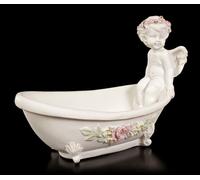 Figura Angelo - Sedile Su Vasca da Bagno - Custode Cherubino Fiori Decorazione