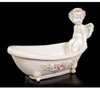 Figura Angelo - Sedile Su Vasca da Bagno - Custode Cherubino Fiori Decorazione