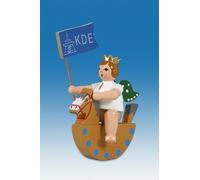 Figura Angelo Su Cavallo a Dondolo Con Bandierine Senza Corona Altezza Ca 6 CM