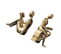 Figura astratta fermalibri statue decorazione domestica unica per gli amanti dell'arte e collezionisti di libri finitura in ceramica 2PCS ornamenti mensola