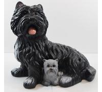 Figura Cane West Terrier Nera Seduta H 28 Cm Scherz-Movimento Wau-Wau