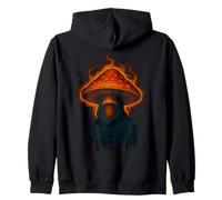 Figura con cappuccio fungo scuro Arte mistica Felpa con Cappuccio