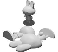 Figura Coniglio Animal Crossing Stampata 3D Dotty Chrissy Modello Arredo