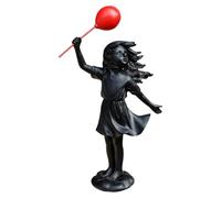Figura da giardino ragazza in piedi - Affascinante scultura in resina, decorazione decorativa del prato resistente al clima | Ornamento in resina di base che tiene un palloncino