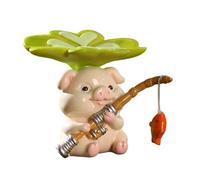 Figura da pesca a forma di animale del fumetto con scultura di montagna, decorazione creativa dell'ufficio per spazio di lavoro, pesca animale, artigianato in resina