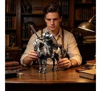 Figura D'azione Del Cavaliere Medievale, Assemblaggio Fai-da-te Richiesto E Mobile Multi-snodato, Figura Di Cavalleria Da Collezione Con Cavallo Da Guerra Pesantemente Corazzato Per Ufficio, Libreria