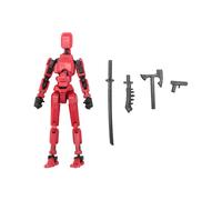 Figura D'Azione Robot, Stampata In 3D con Articolazione Completa per Animazione Stop Motion Rossa